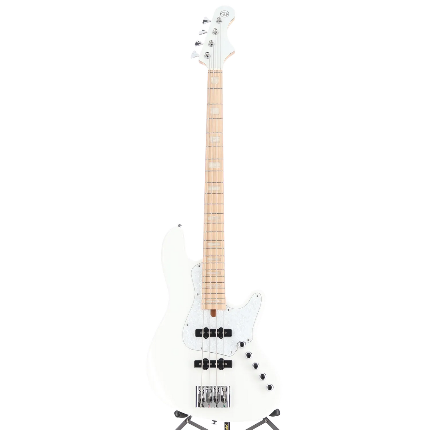Elrick NJS4 4-String Bass Guitar, Maple Fingerboard - White (O4) (19082)