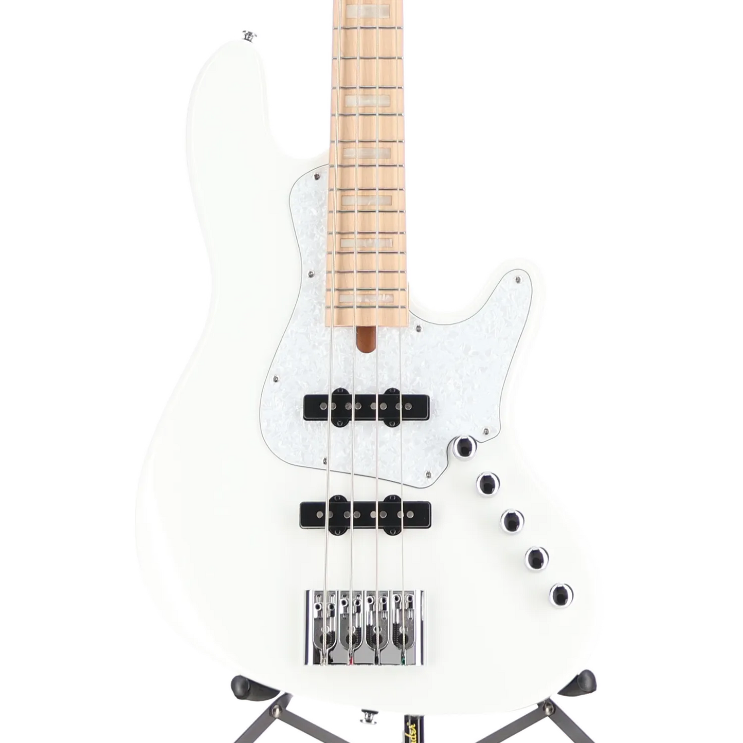 Elrick NJS4 4-String Bass Guitar, Maple Fingerboard - White (O4) (19082)