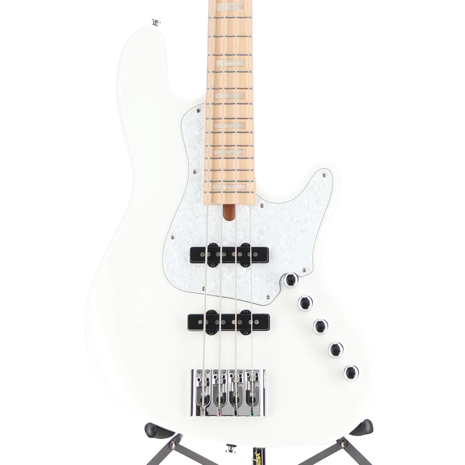 Elrick NJS4 4-String Bass Guitar, Maple Fingerboard - White (O4) (19082)