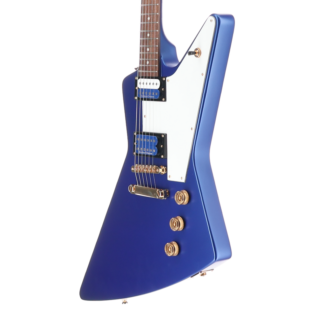 Epiphone 1958 Korina Explorer Electric Guitar Inspired by Gibson, Custom Blue Satin (RC2) (09055)