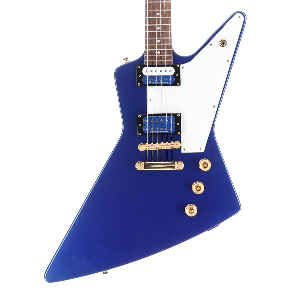 Epiphone 1958 Korina Explorer Electric Guitar Inspired by Gibson, Custom Blue Satin (RC2) (09055)