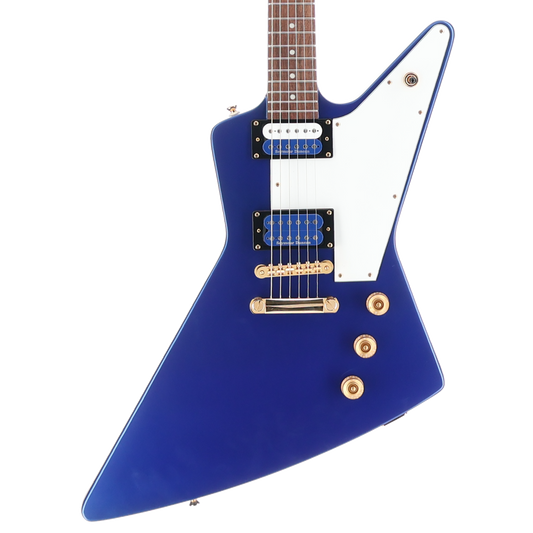 Epiphone 1958 Korina Explorer Electric Guitar Inspired by Gibson, Custom Blue Satin (RC2) (09055)