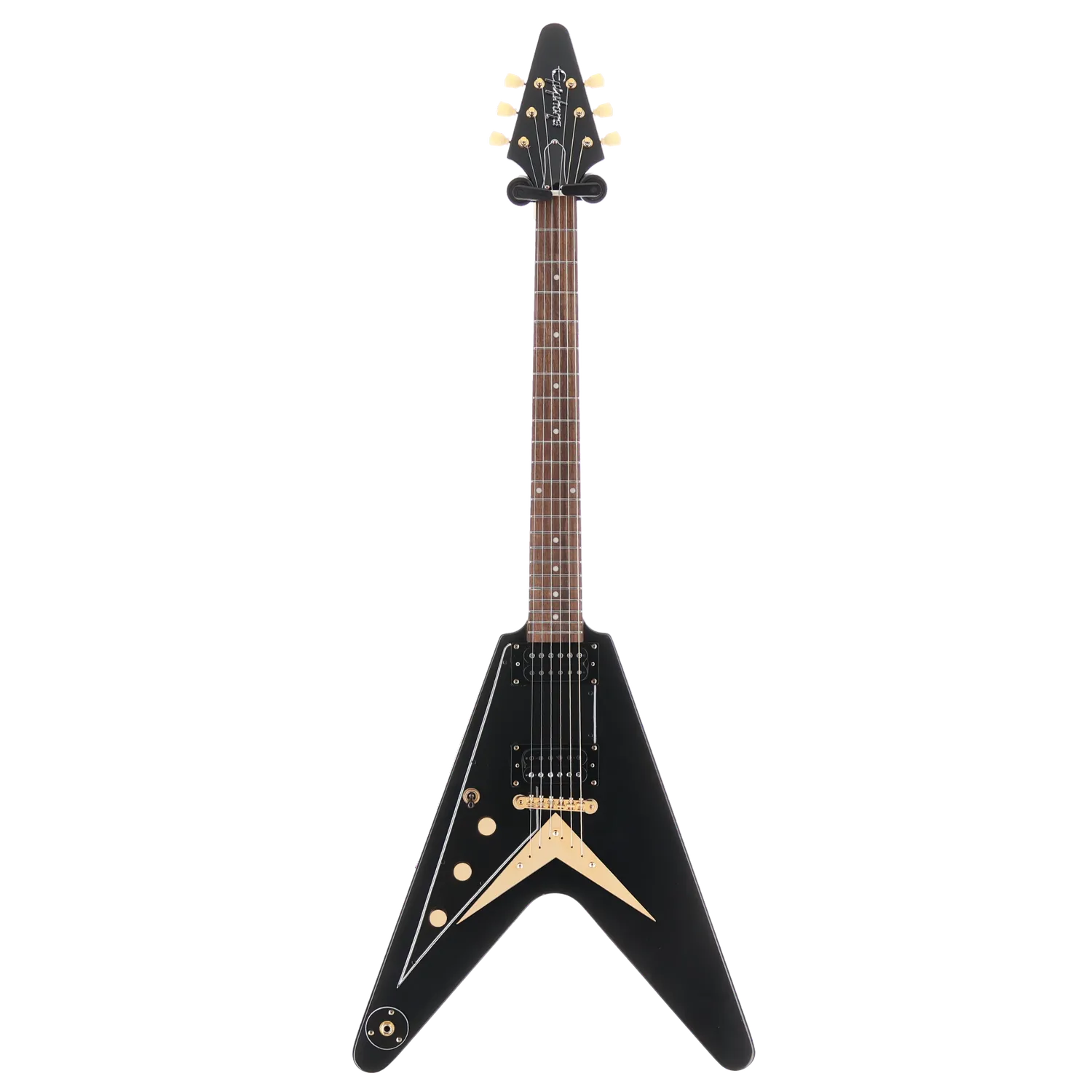 Epiphone 1958 Korina Explorer - Inspired by Gibson - Black Custom Paint with Burstbucker Set (T1) (39038)