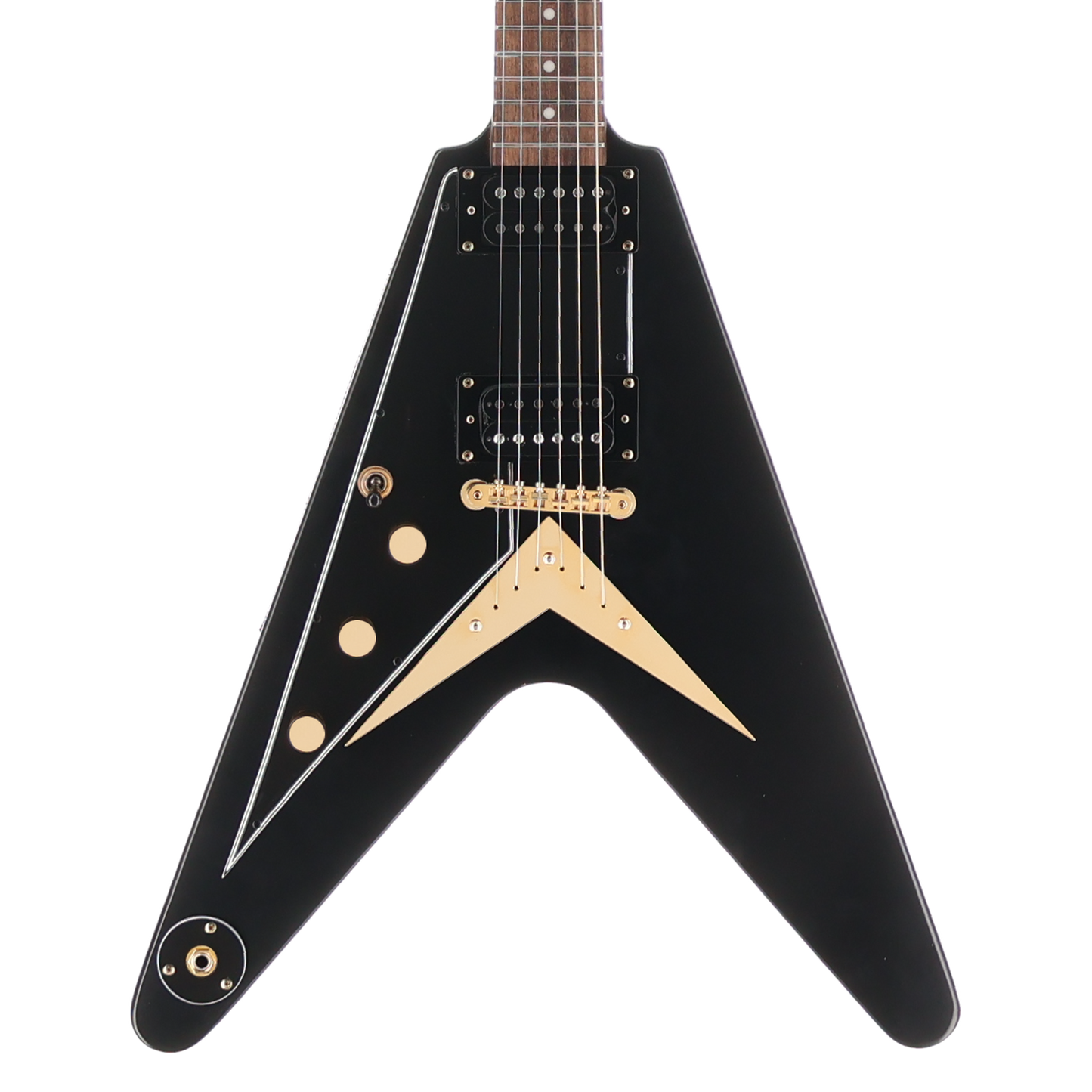 Epiphone 1958 Korina Explorer - Inspired by Gibson - Black Custom Paint with Burstbucker Set (T1) (39038)