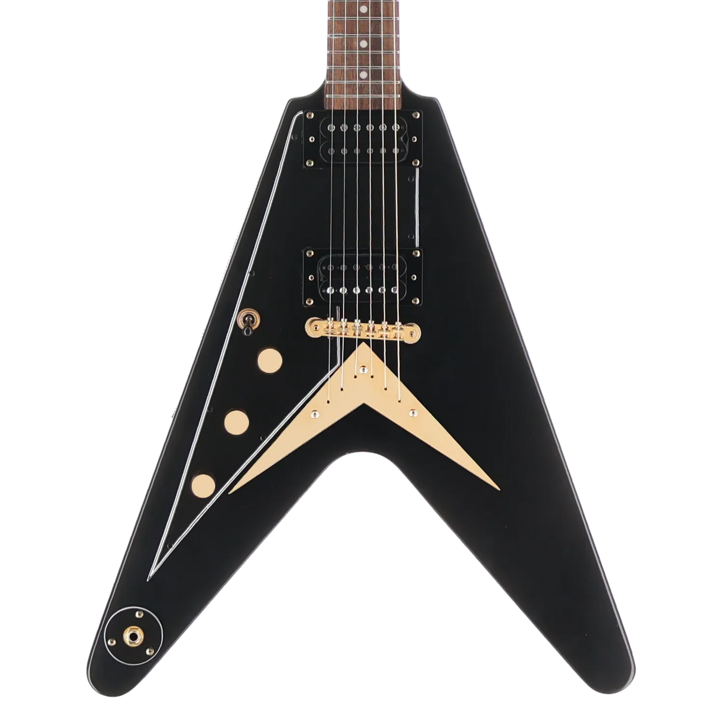 Epiphone 1958 Korina Explorer - Inspired by Gibson - Black Custom Paint with Burstbucker Set (T1) (39038)