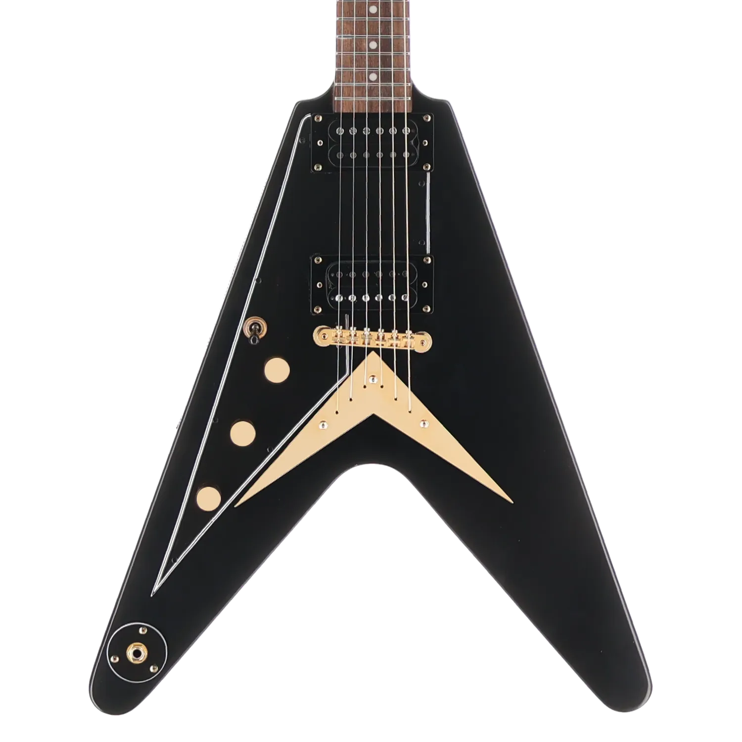 Epiphone 1958 Korina Explorer - Inspired by Gibson - Black Custom Paint with Burstbucker Set (T1) (39038)