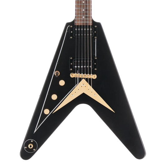 Epiphone 1958 Korina Explorer - Inspired by Gibson - Black Custom Paint with Burstbucker Set (T1) (39038)