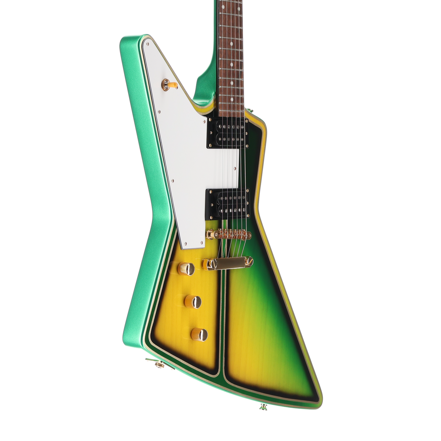 Epiphone 1958 Korina Explorer Inspired by Gibson Left-Handed - Yellow Green Fade Custom Paint (RC2) (09082)