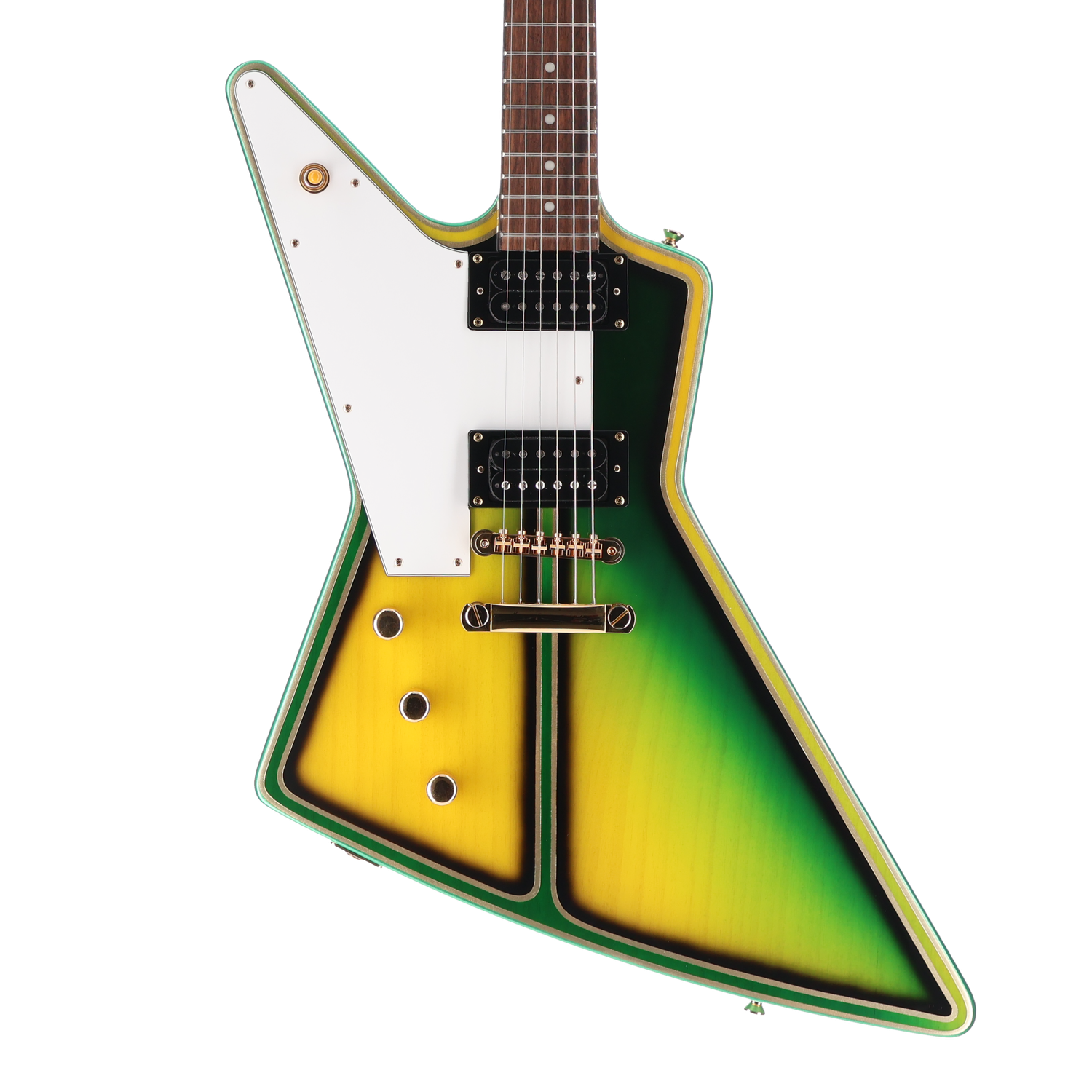 Epiphone 1958 Korina Explorer Inspired by Gibson Left-Handed - Yellow Green Fade Custom Paint (RC2) (09082)