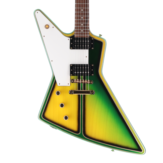 Epiphone 1958 Korina Explorer Inspired by Gibson Left-Handed - Yellow Green Fade Custom Paint (RC2) (09082)