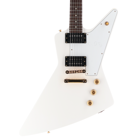 Epiphone 1958 Korina Explorer - Inspired by Gibson - White Custom Paint with Burstbucker Set (RC2) (79159)