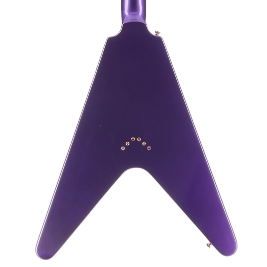 Epiphone 1958 Korina Flying V Inspired by Gibson - Pavo Purple with Kitty Punch Flake Custom Paint (D12) (09053)