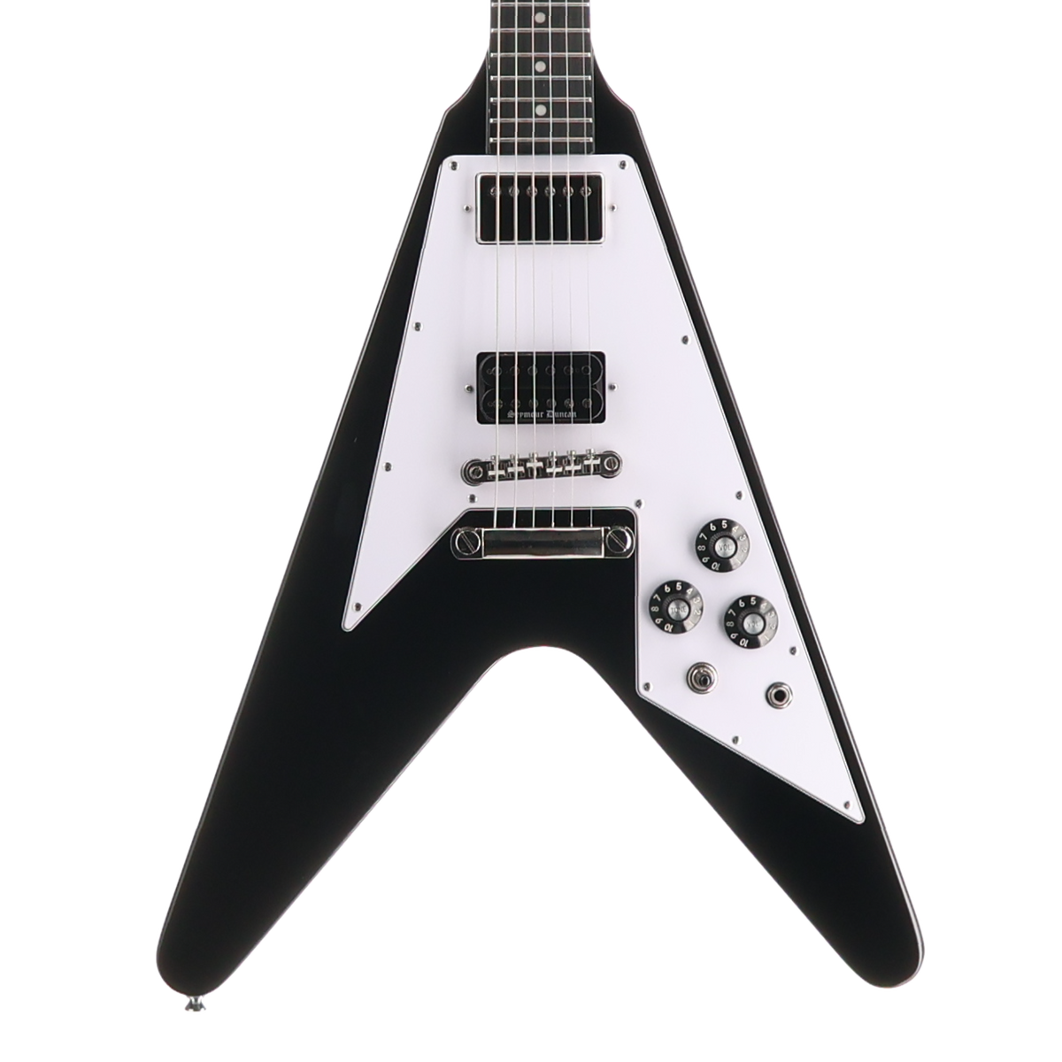 Epiphone Inspired by Gibson Flying V 70s Exclusive Ebony - Pickup Mod (I10) (79081)