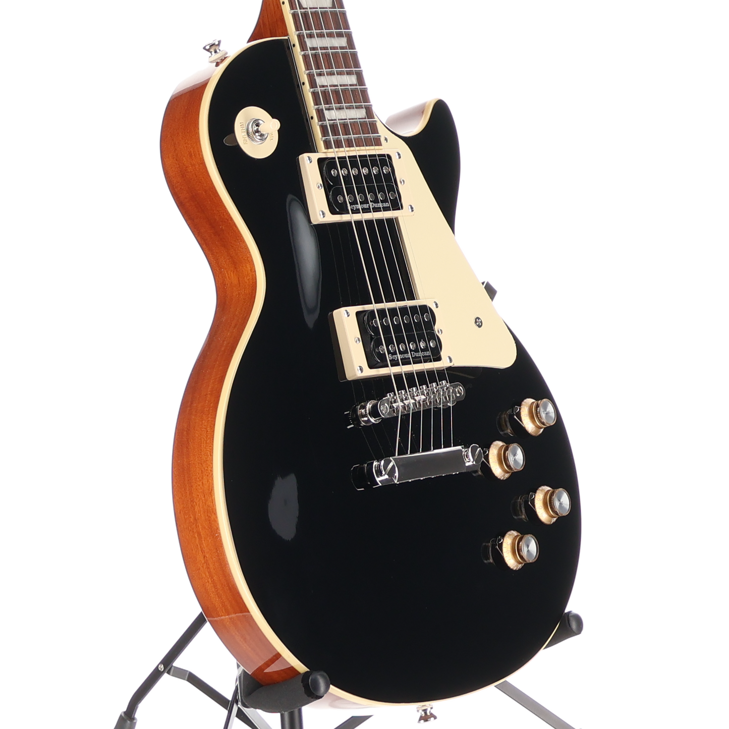 Epiphone Les Paul '60s Standard Electric Guitar Ebony w/ Seymour Duncan SH6 Pickups (SR) (09085)