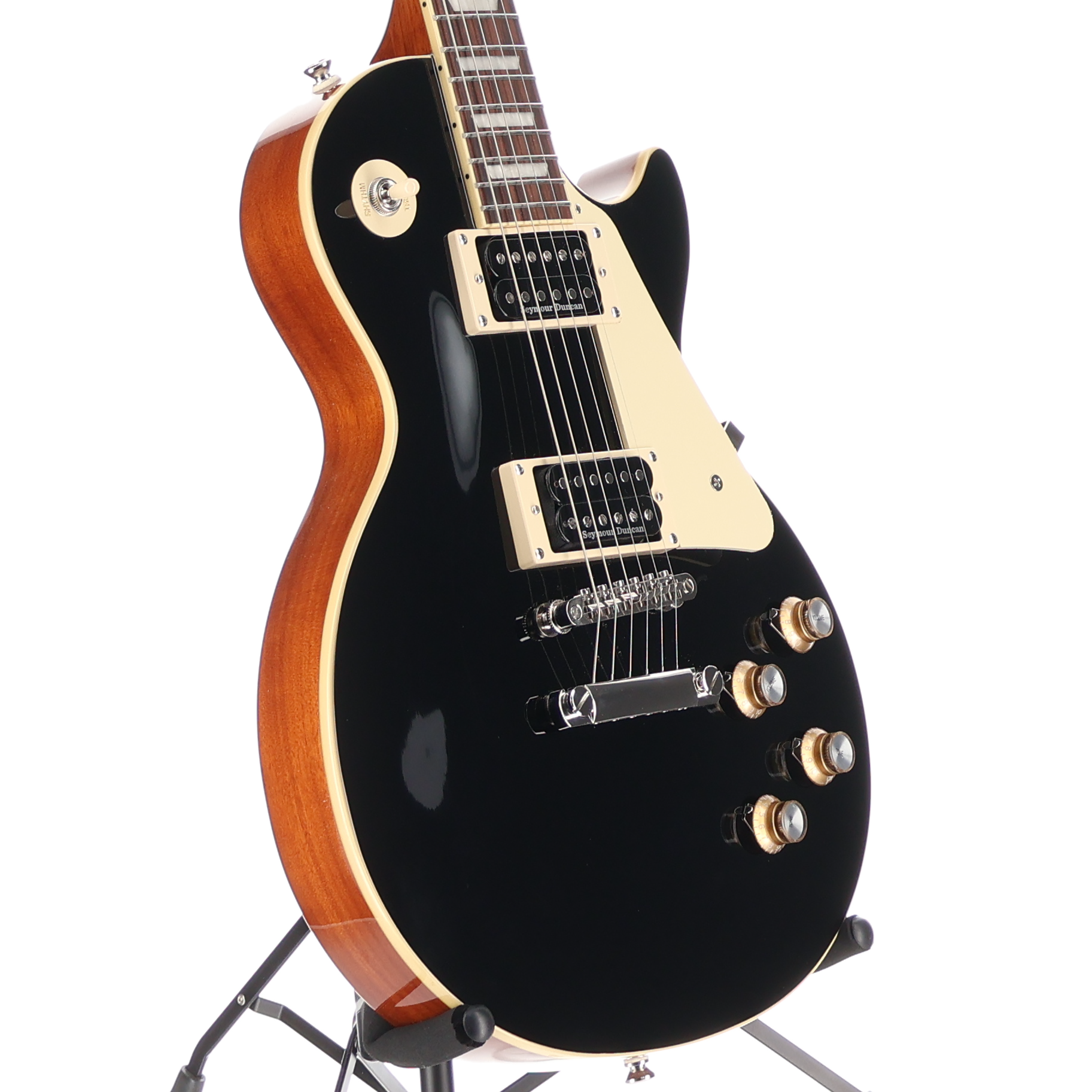 Epiphone Les Paul '60s Standard Electric Guitar Ebony w/ Seymour Duncan SH6 Pickups (SR) (09085)