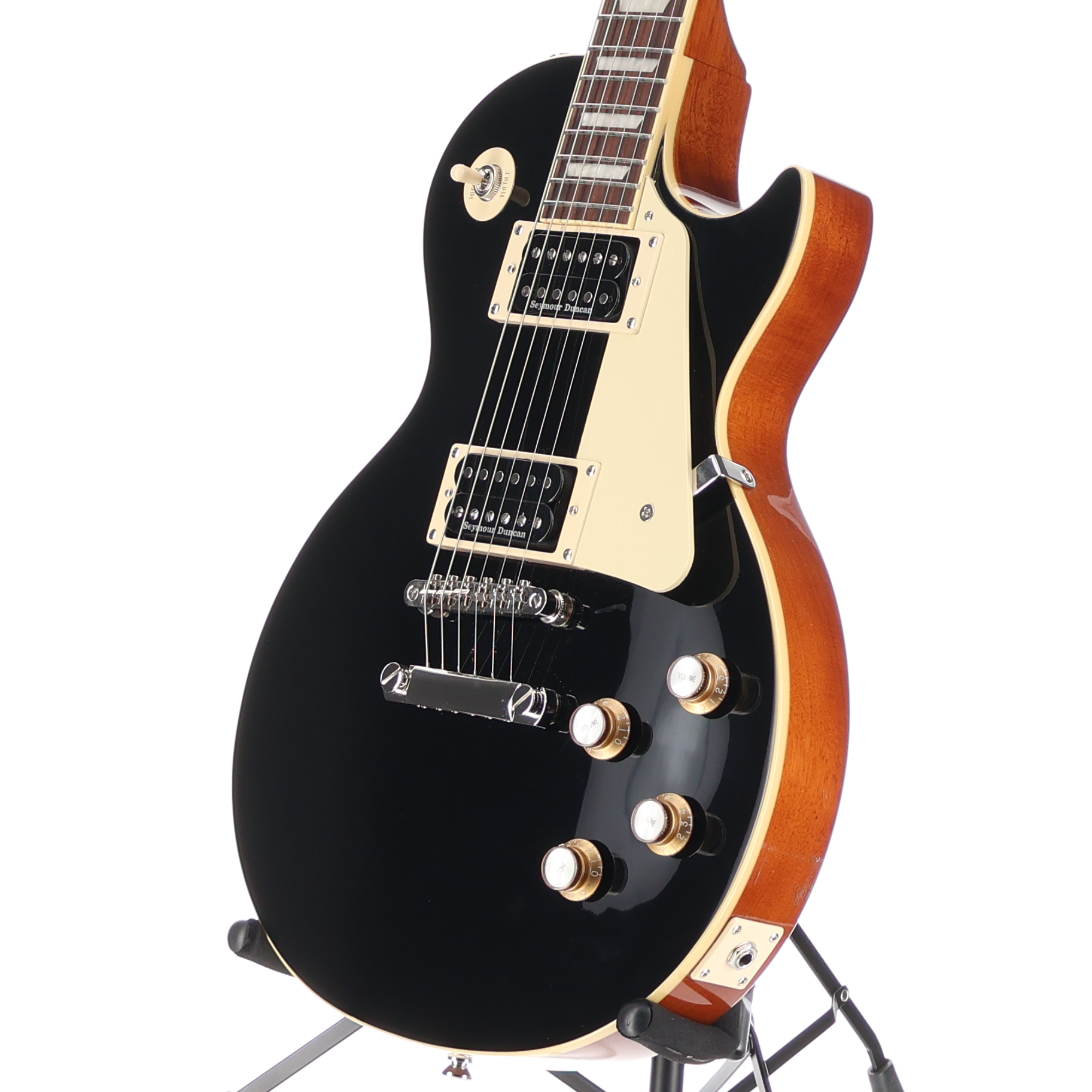 Epiphone Les Paul '60s Standard Electric Guitar Ebony w/ Seymour Duncan SH6 Pickups (SR) (09085)