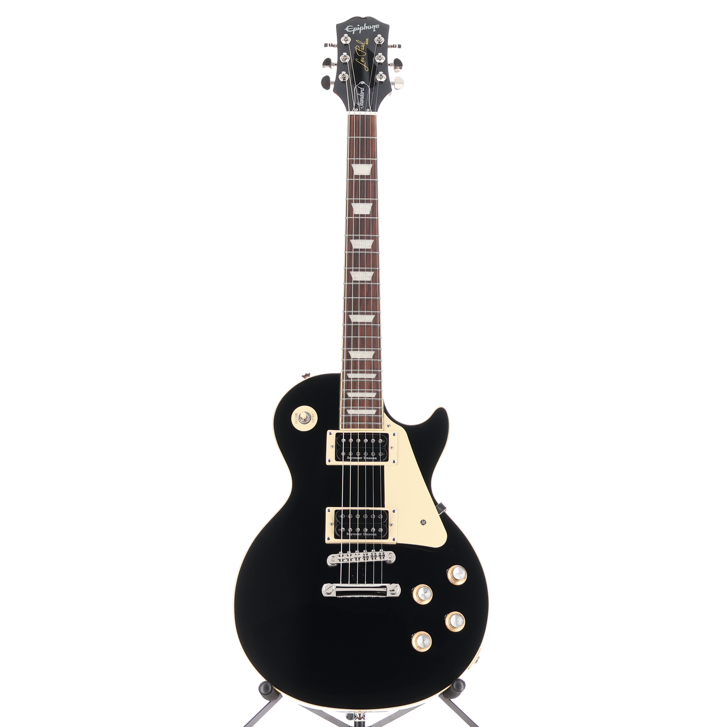 Epiphone Les Paul '60s Standard Electric Guitar Ebony w/ Seymour Duncan SH6 Pickups (SR) (09085)