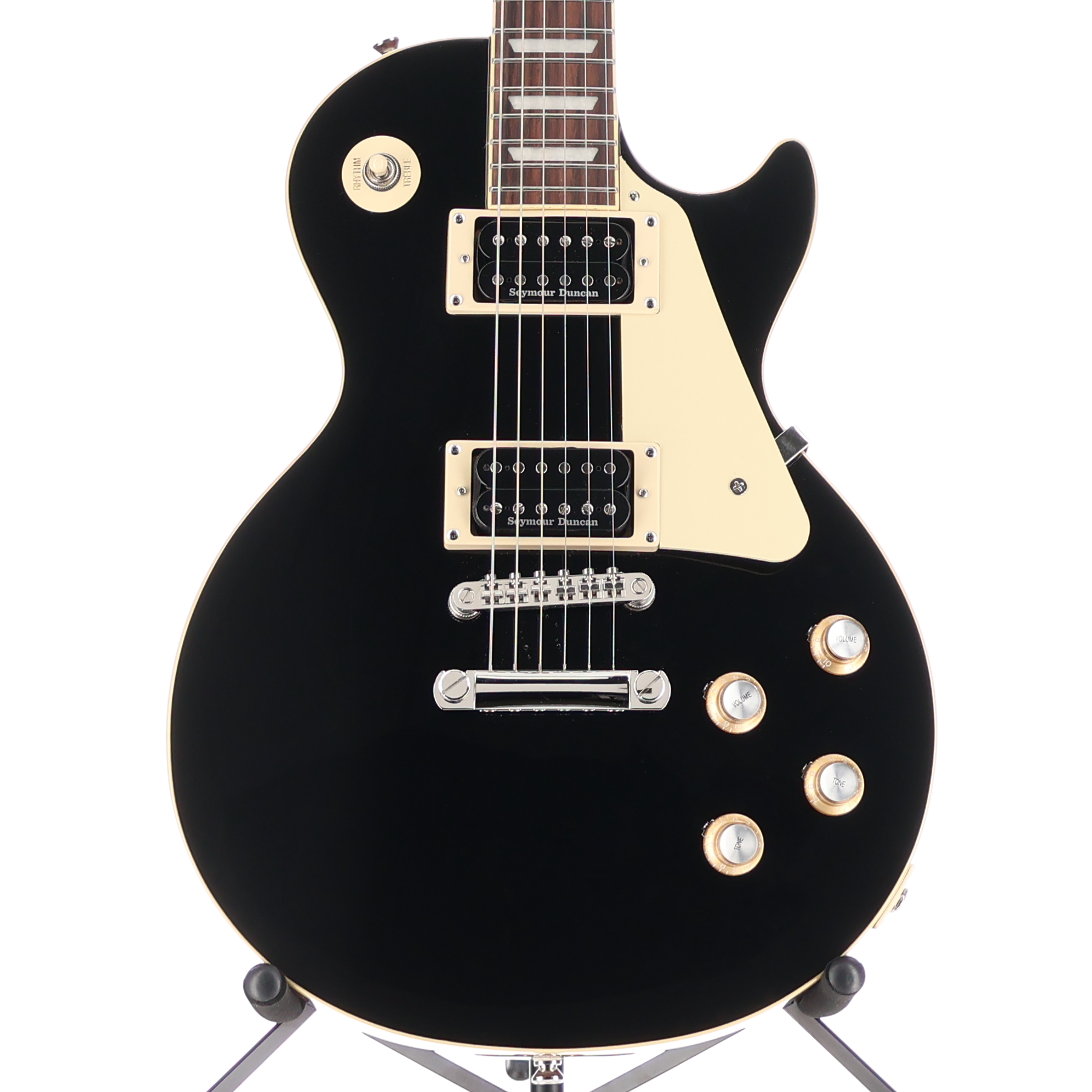 Epiphone Les Paul '60s Standard Electric Guitar Ebony w/ Seymour Duncan SH6 Pickups (SR) (09085)