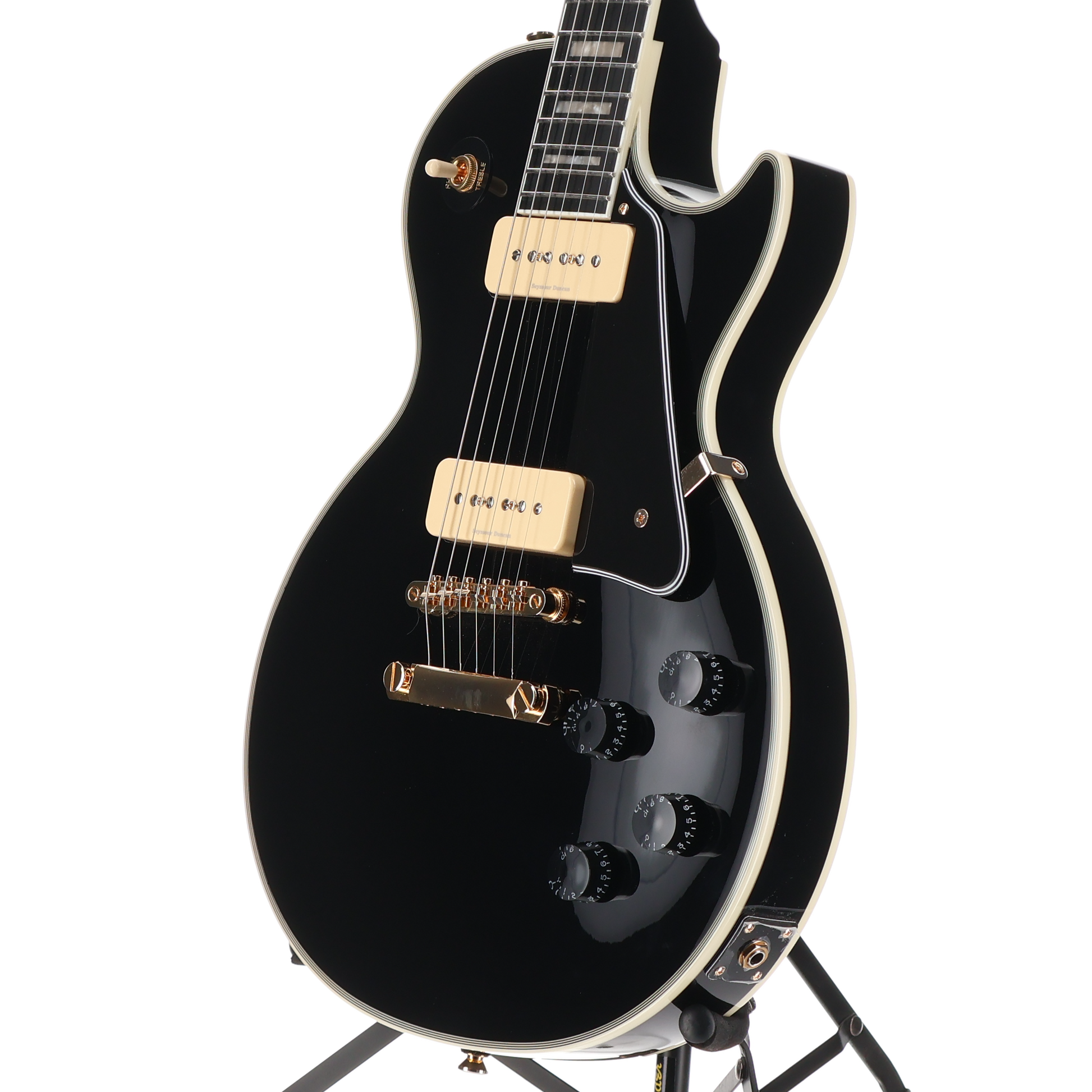 Epiphone Les Paul Custom P-90 LTD Ebony with SD Vintage P90 Bridge Pickup Mod (SR) (99014)