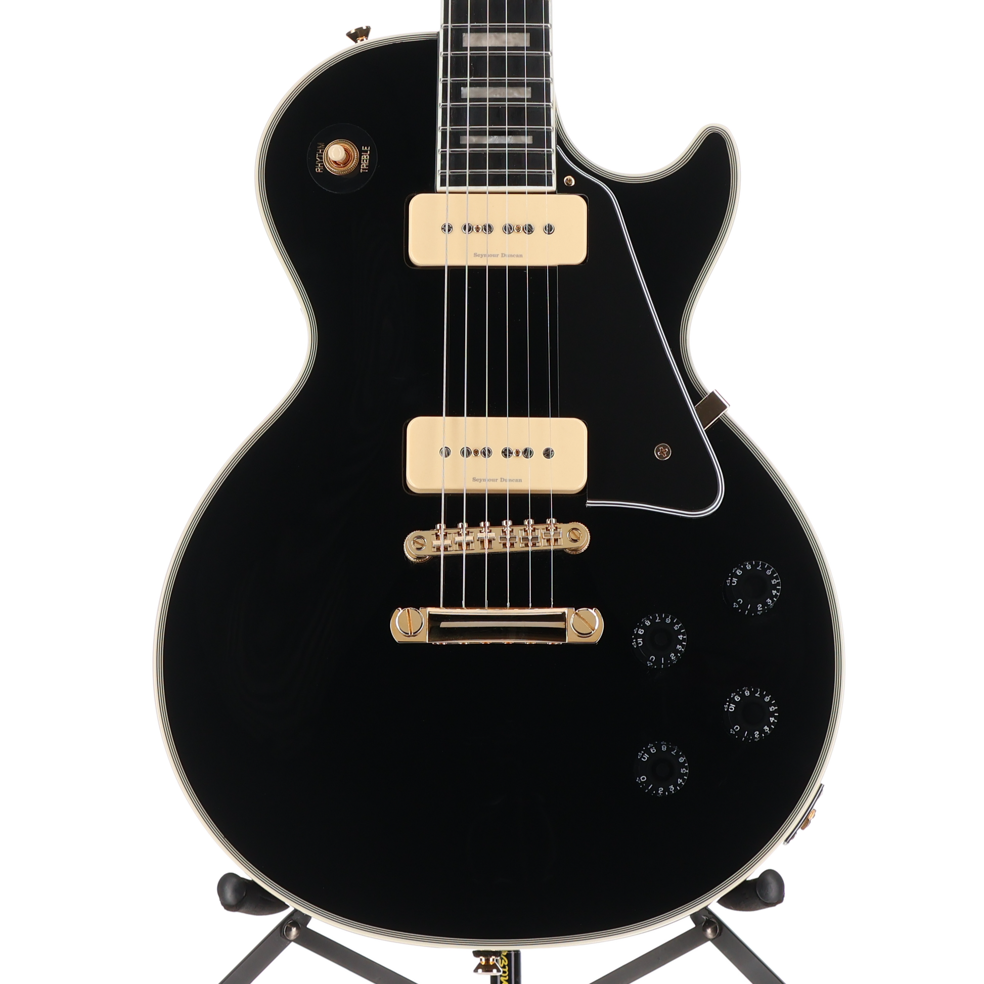 Epiphone Les Paul Custom P-90 LTD Ebony with SD Vintage P90 Bridge Pickup Mod (SR) (99014)