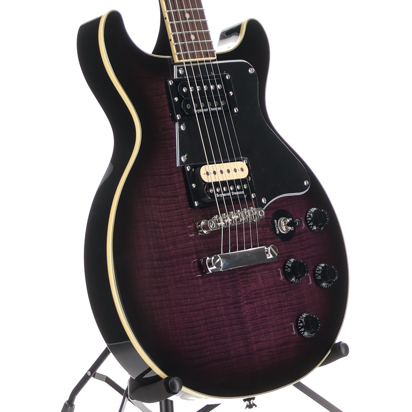 Epiphone Les Paul Special Double Cut a Way Figured Dark Purple Burst Seymour Duncan Upgraded (A12) (89091)
