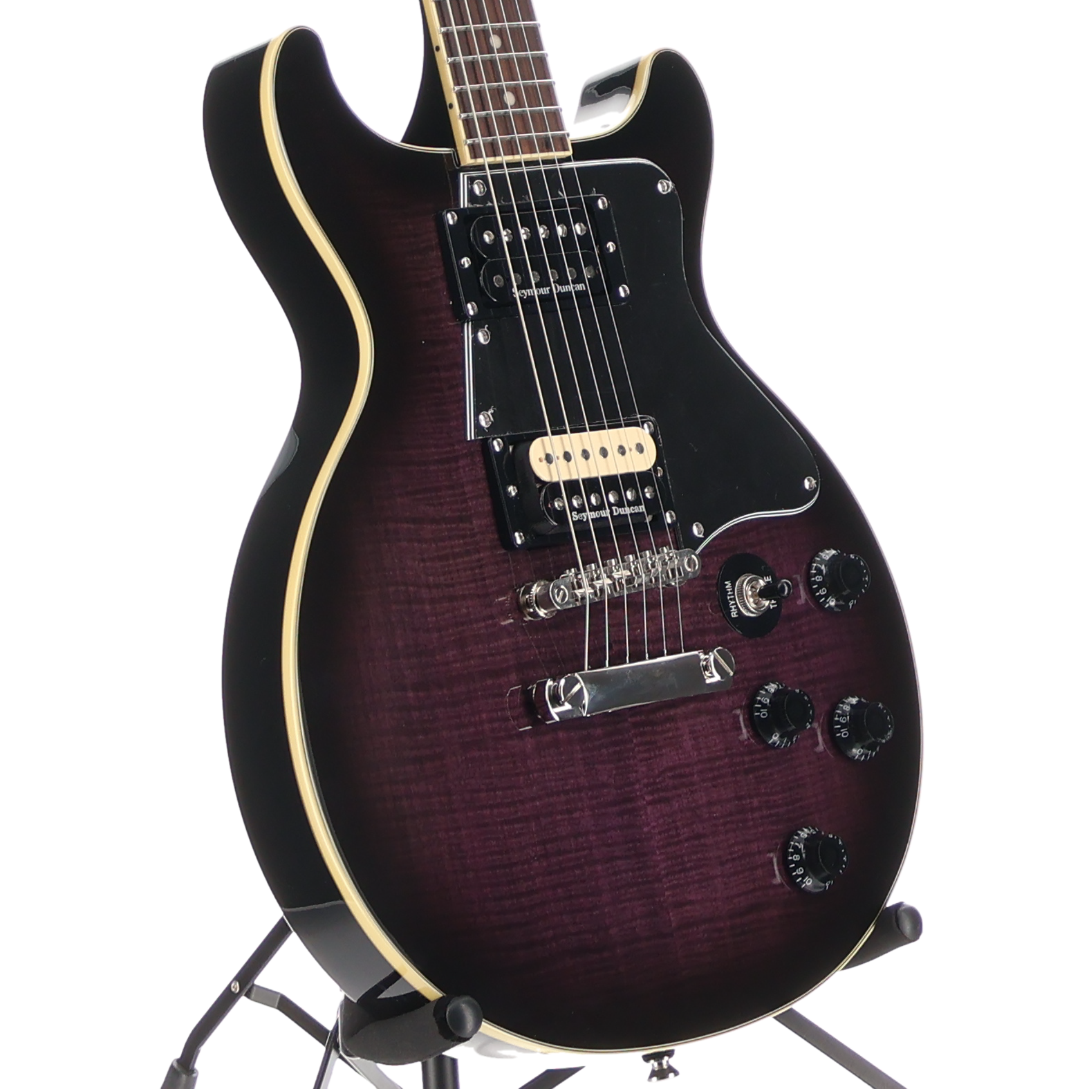 Epiphone Les Paul Special Double Cut a Way Figured Dark Purple Burst Seymour Duncan Upgraded (A12) (89091)