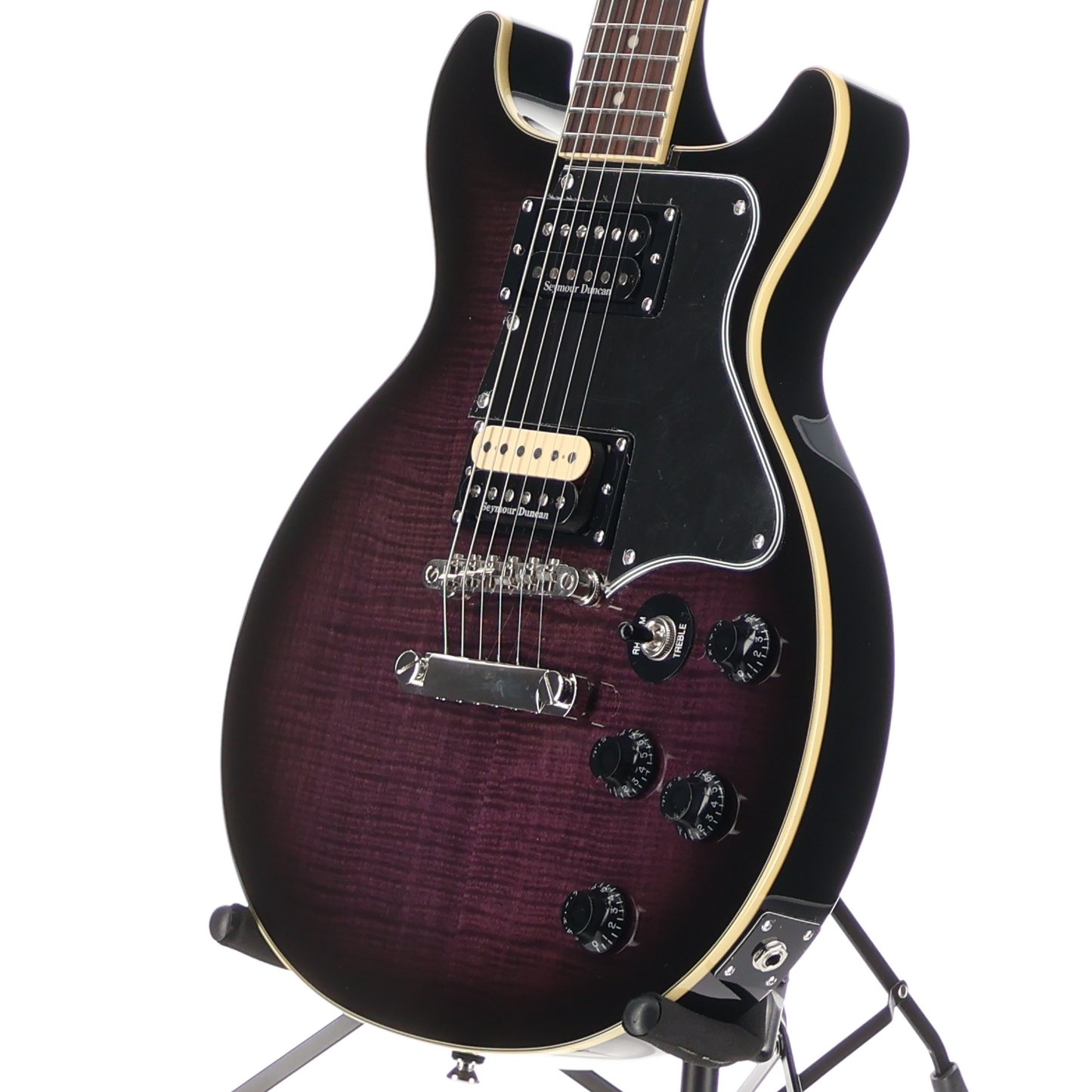 Epiphone Les Paul Special Double Cut a Way Figured Dark Purple Burst Seymour Duncan Upgraded (A12) (89091)