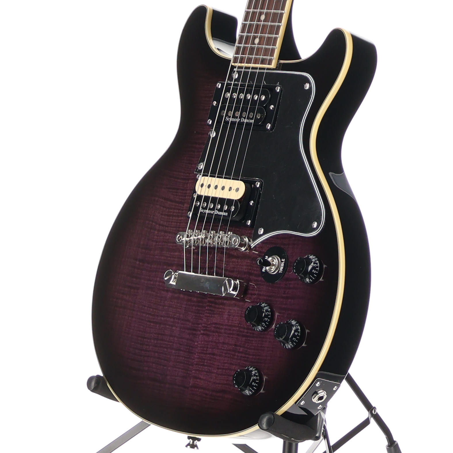 Epiphone Les Paul Special Double Cut a Way Figured Dark Purple Burst Seymour Duncan Upgraded (A12) (89091)