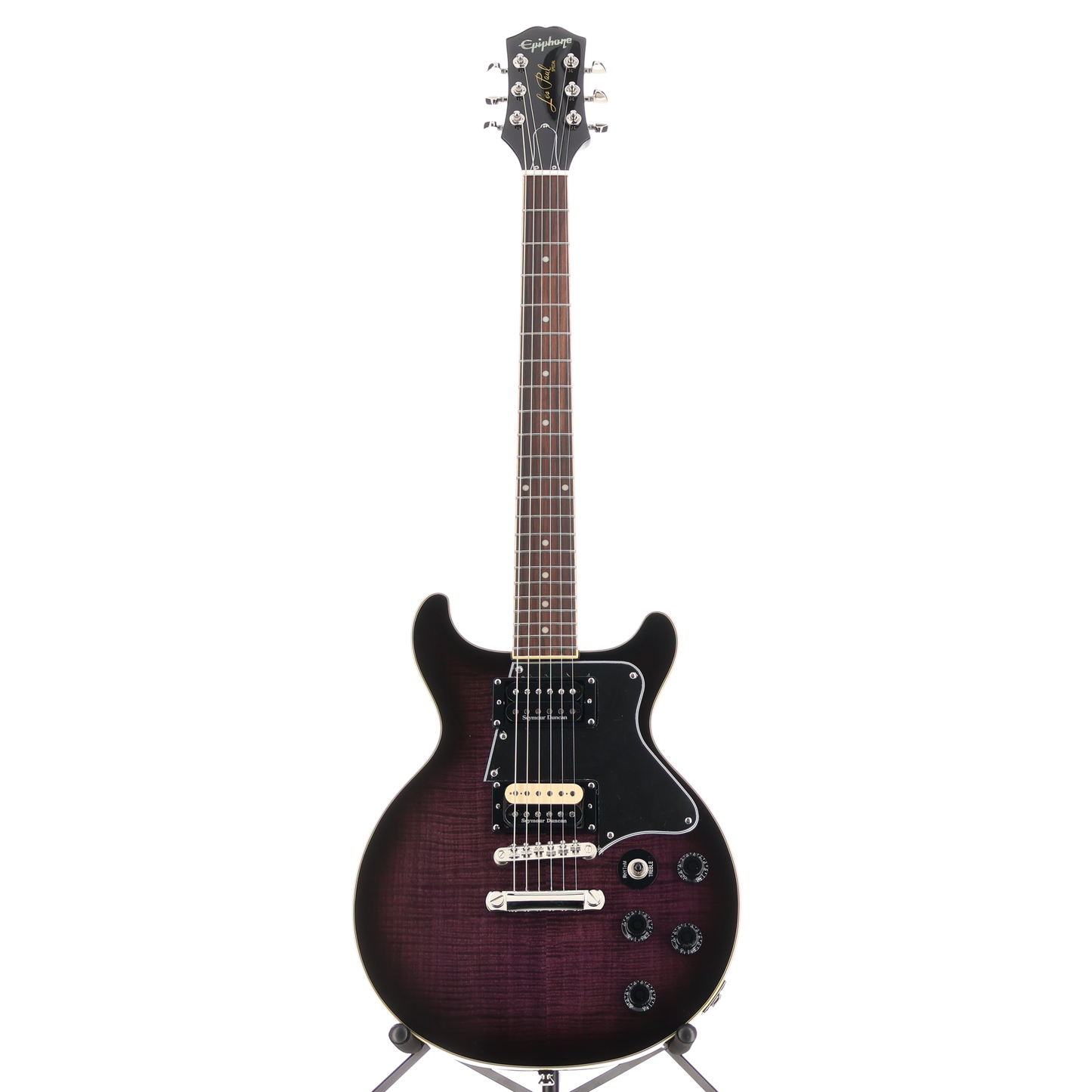 Epiphone Les Paul Special Double Cut a Way Figured Dark Purple Burst Seymour Duncan Upgraded (A12) (89091)