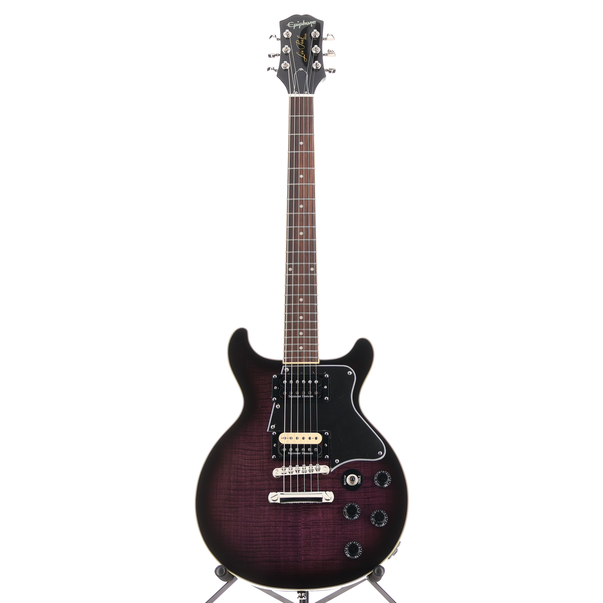 Epiphone Les Paul Special Double Cut a Way Figured Dark Purple Burst Seymour Duncan Upgraded (A12) (89091)