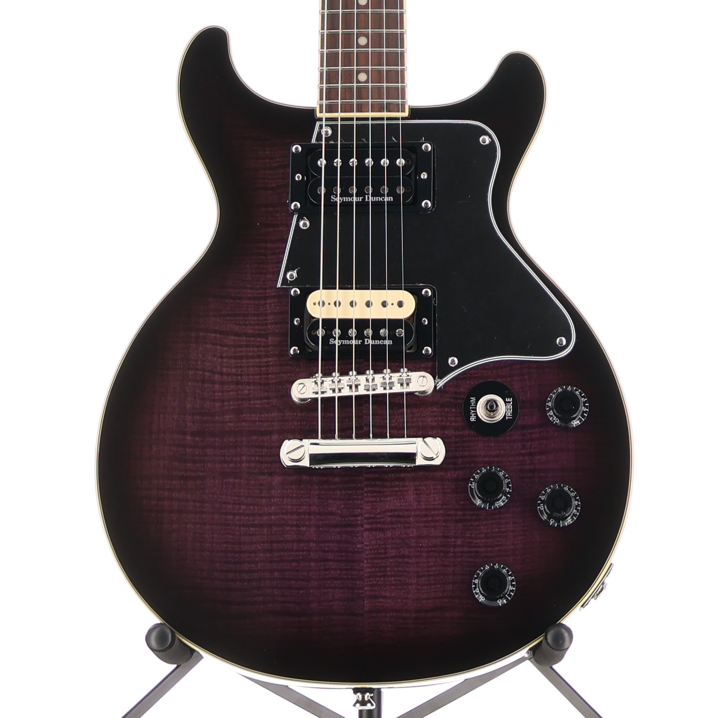 Epiphone Les Paul Special Double Cut a Way Figured Dark Purple Burst Seymour Duncan Upgraded (A12) (89091)