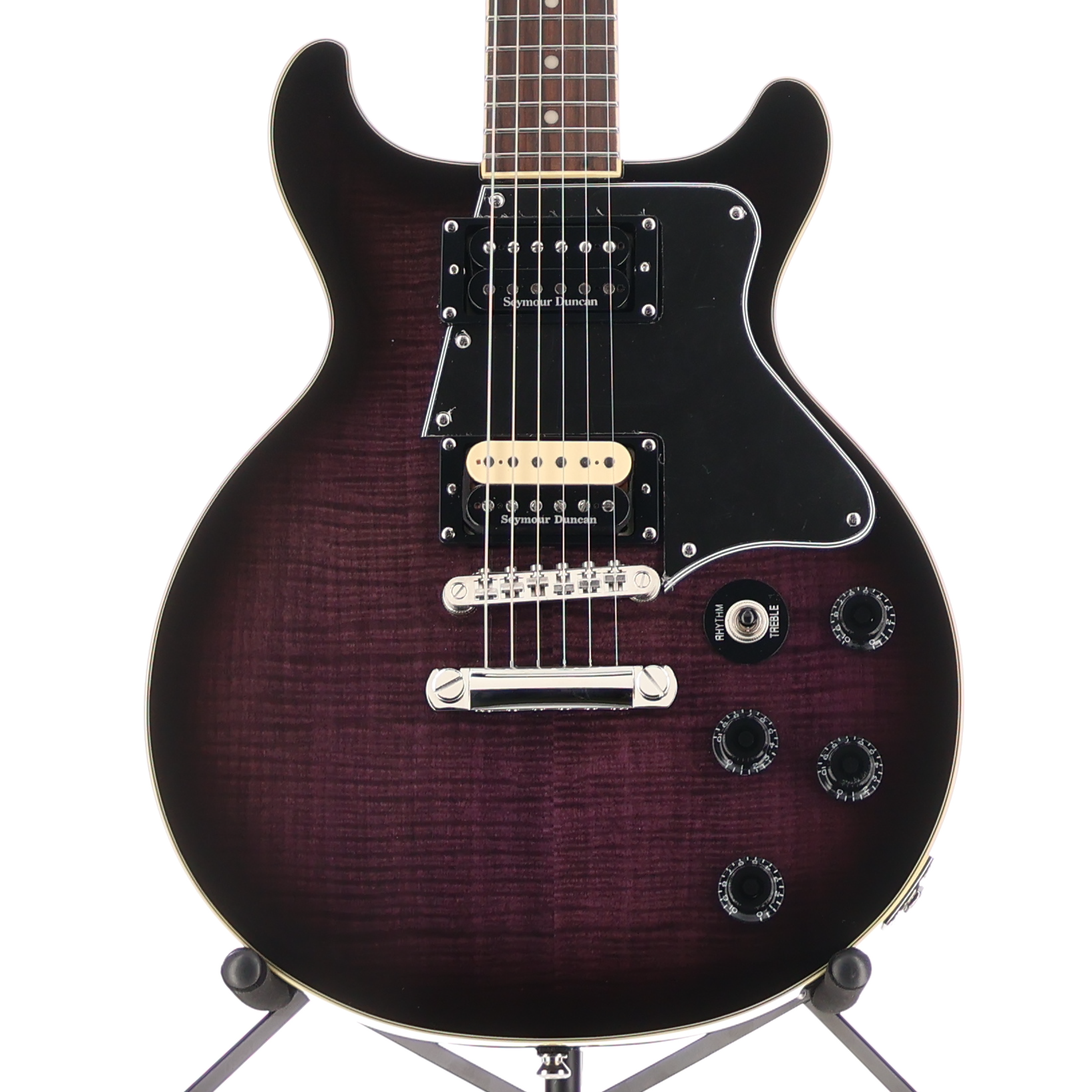 Epiphone Les Paul Special Double Cut a Way Figured Dark Purple Burst Seymour Duncan Upgraded (A12) (89091)