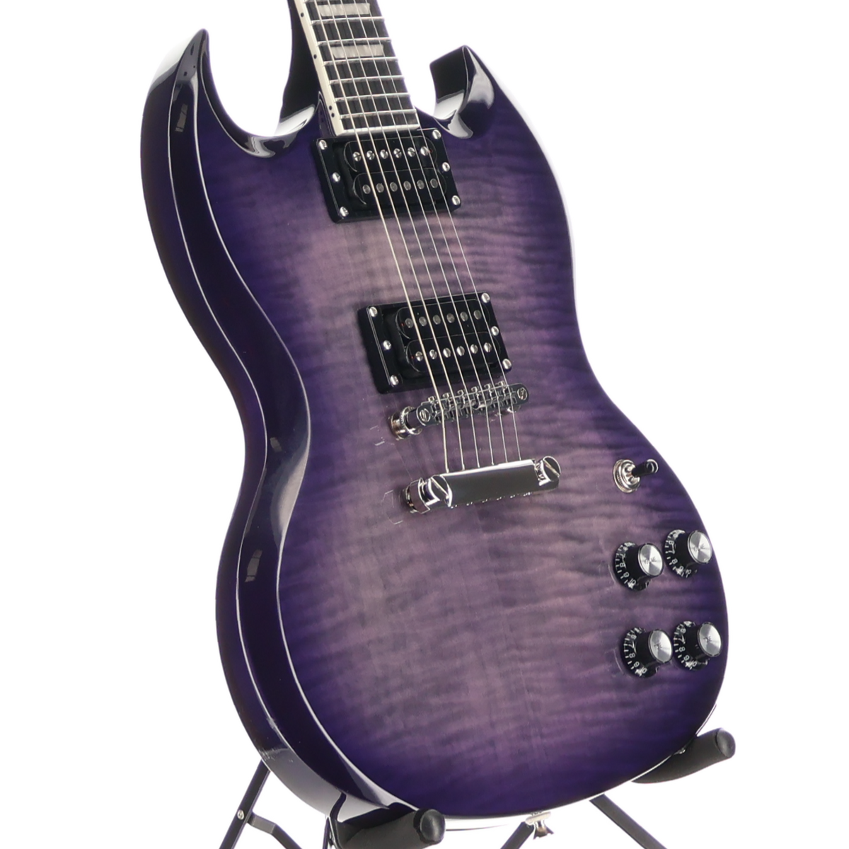 Epiphone SG Modern Figured Purple-Mighty Mite Motherbucker Pickup Mod (AA6) (39002)