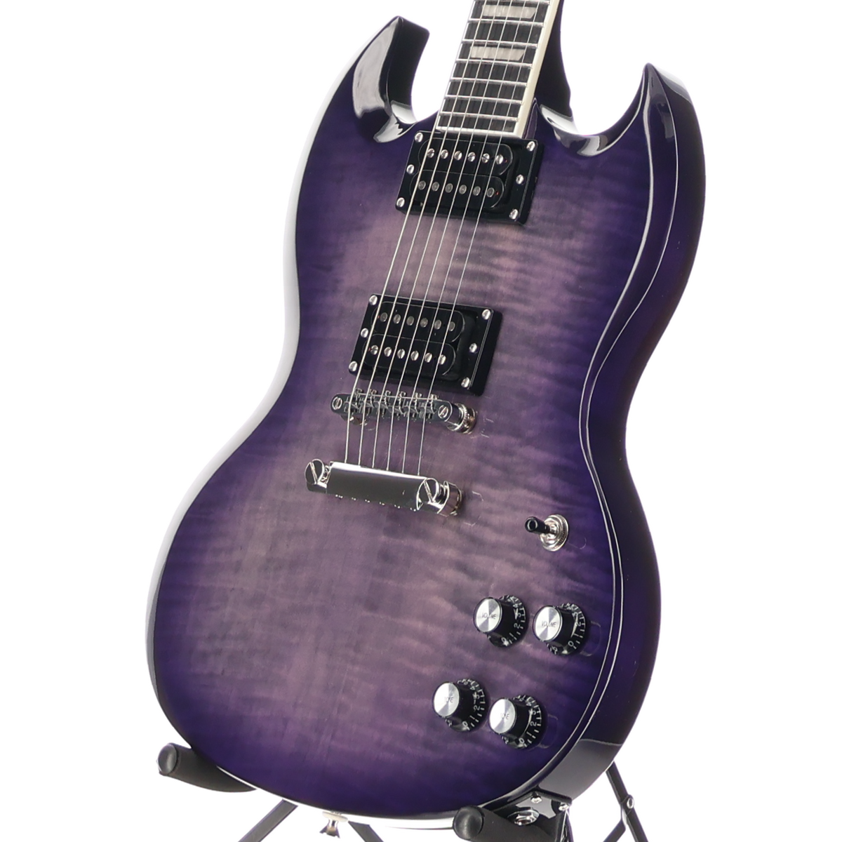 Epiphone SG Modern Figured Purple-Mighty Mite Motherbucker Pickup Mod (AA6) (39002)
