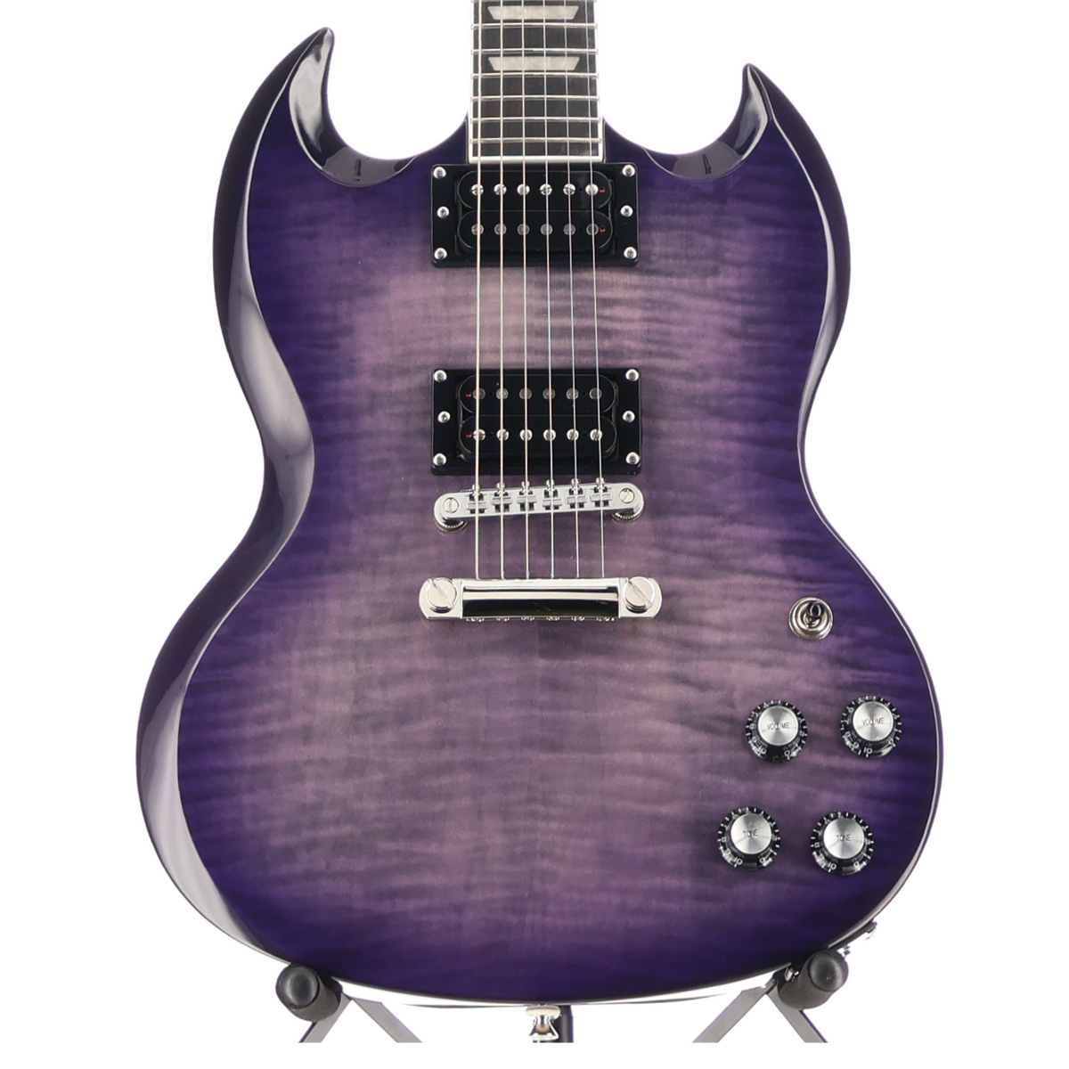 Epiphone SG Modern Figured Purple-Mighty Mite Motherbucker Pickup Mod (AA6) (39002)