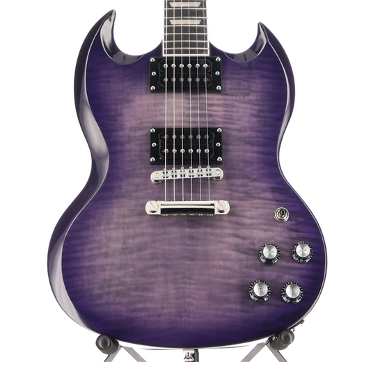 Epiphone SG Modern Figured Purple-Mighty Mite Motherbucker Pickup Mod (AA6) (39002)