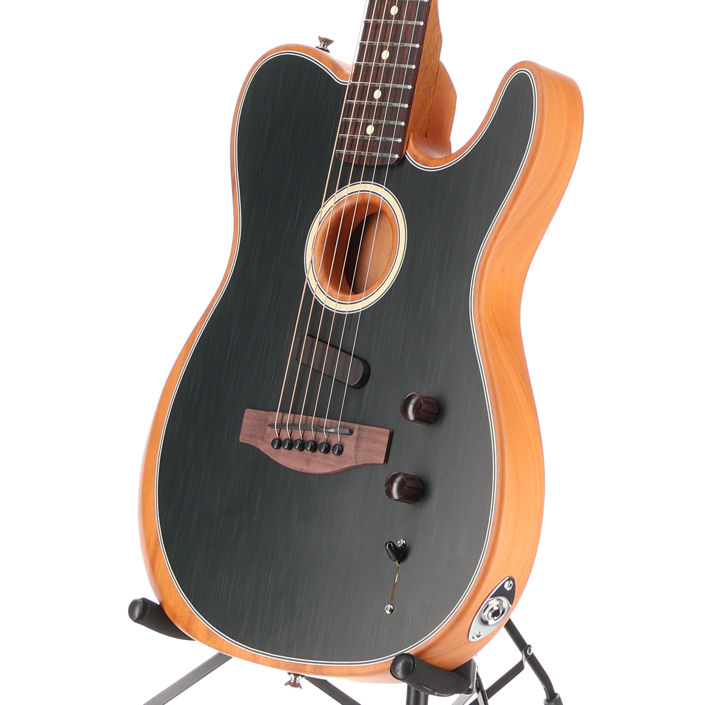 Fender Acoustasonic Player Telecaster Guitar Rosewood Fingerboard Brushed Black (Q2) (03013)