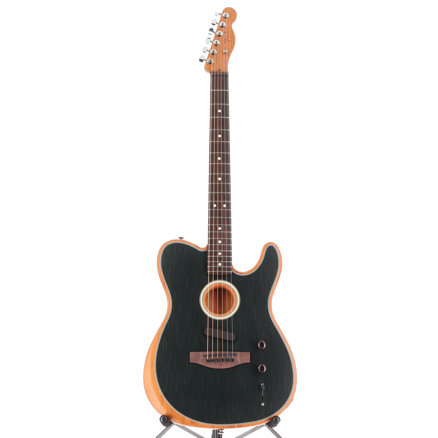 Fender Acoustasonic Player Telecaster Guitar Rosewood Fingerboard Brushed Black (Q2) (03013)
