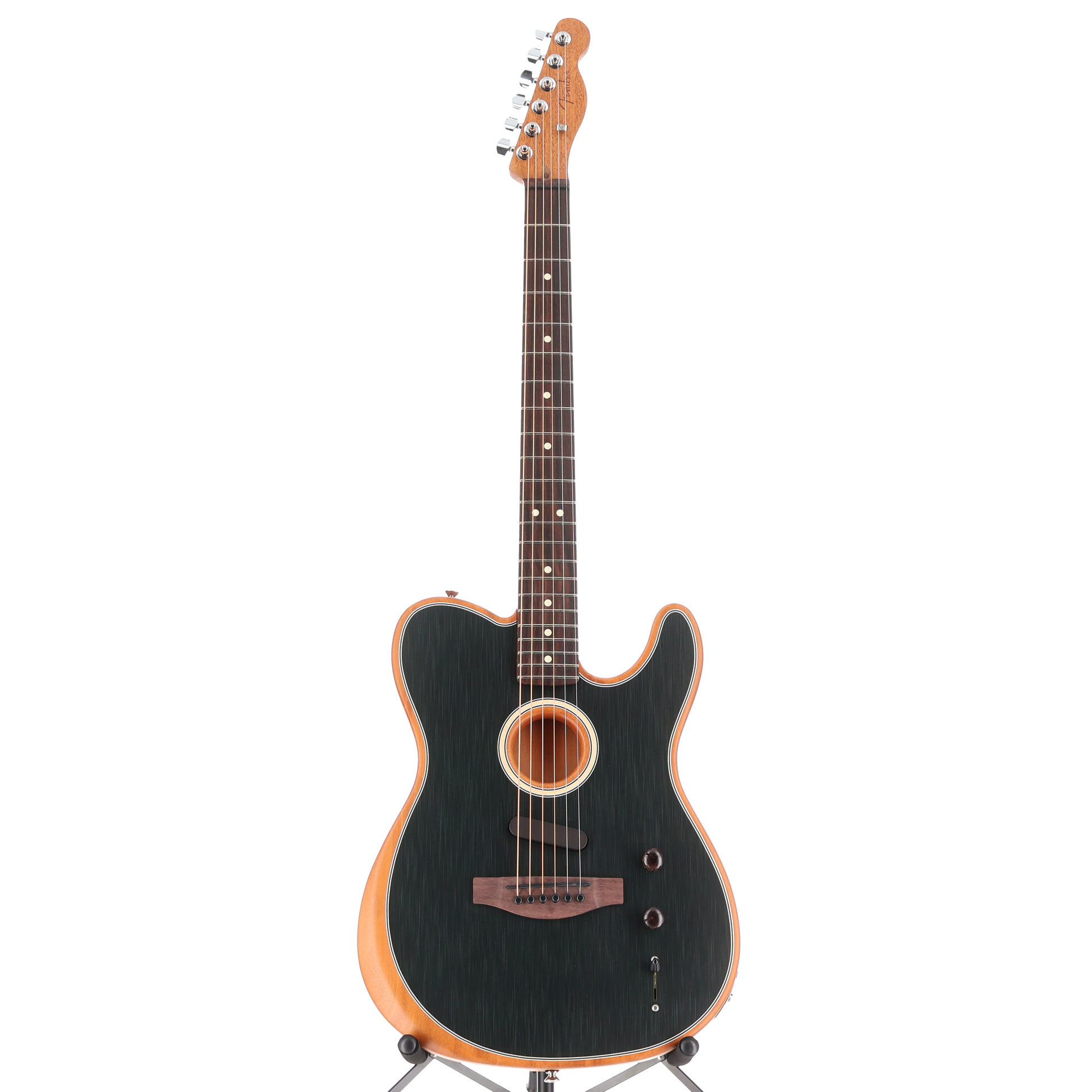 Fender Acoustasonic Player Telecaster Guitar Rosewood Fingerboard Brushed Black (Q2) (03013)