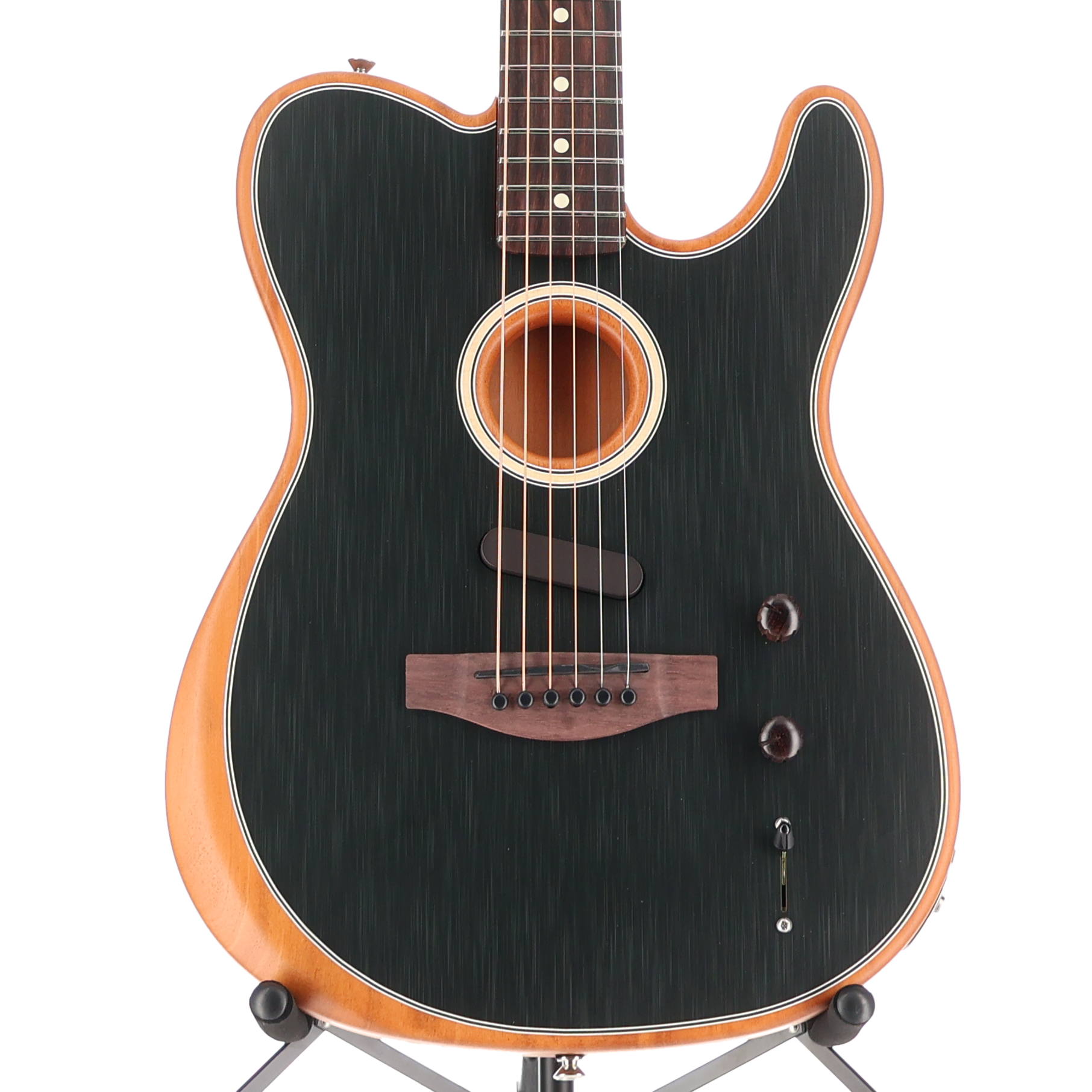 Fender Acoustasonic Player Telecaster Guitar Rosewood Fingerboard Brushed Black (Q2) (03013)