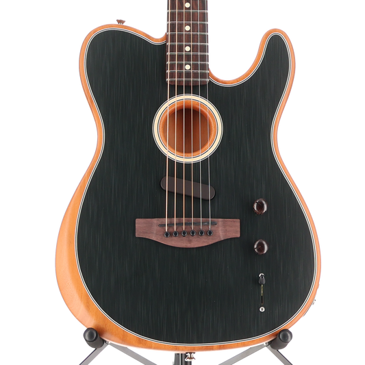 Fender Acoustasonic Player Telecaster Guitar Rosewood Fingerboard Brushed Black (Q2) (03013)