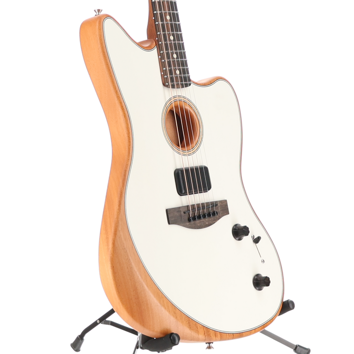 Fender American Acoustasonic Jazzmaster, Arctic White, Ebony Fingerboard (A6) (4861A)
