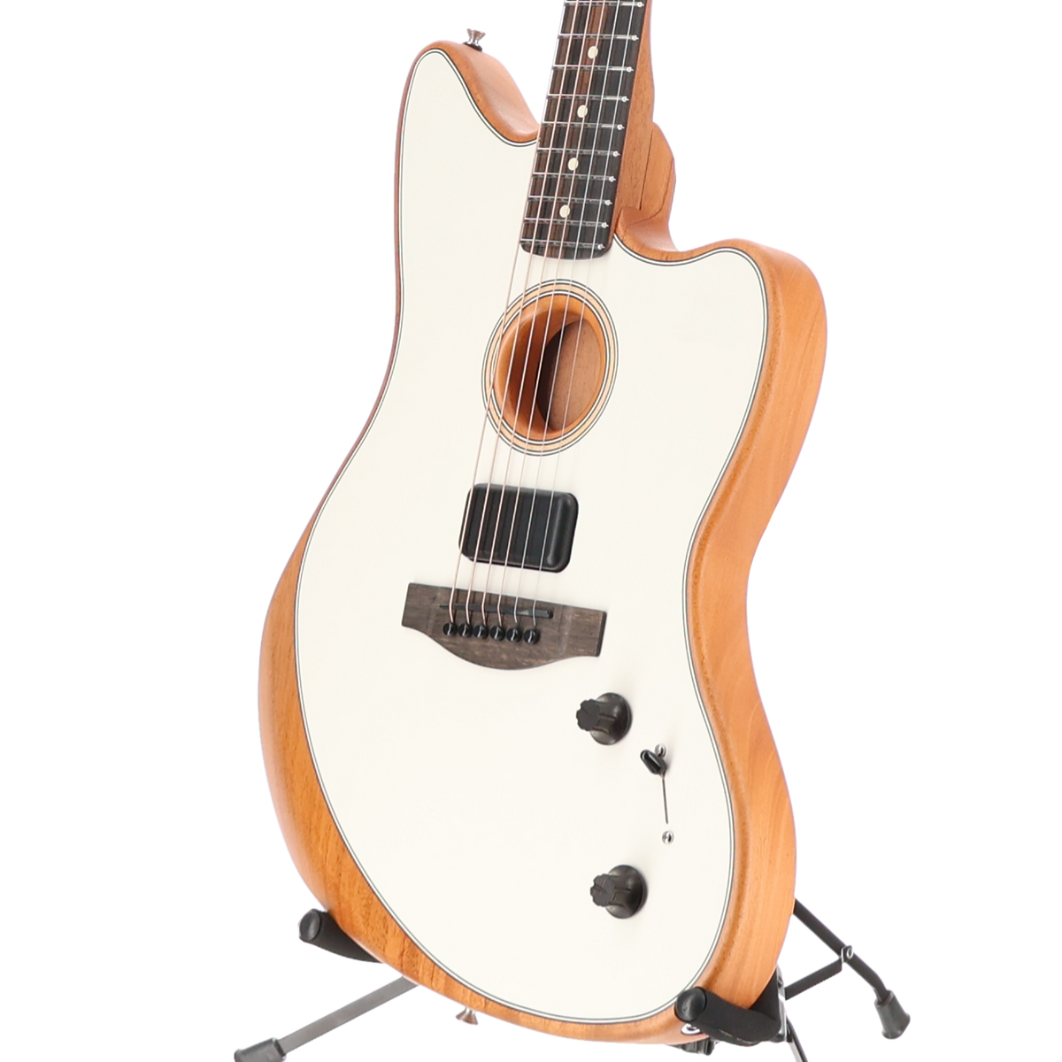 Fender American Acoustasonic Jazzmaster, Arctic White, Ebony Fingerboard (A6) (4861A)