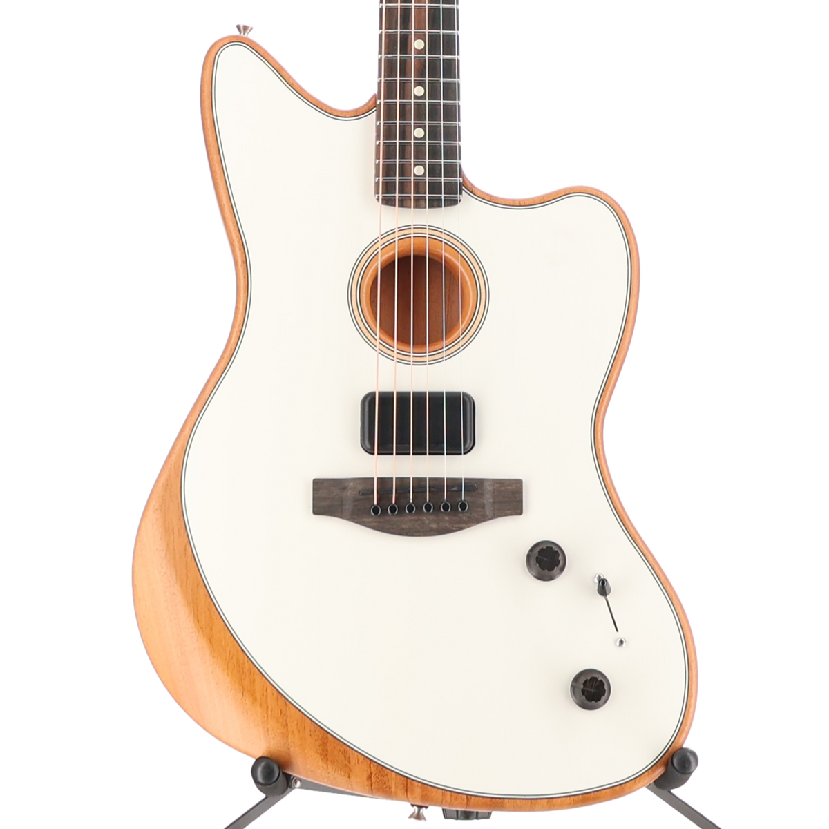 Fender American Acoustasonic Jazzmaster, Arctic White, Ebony Fingerboard (A6) (4861A)