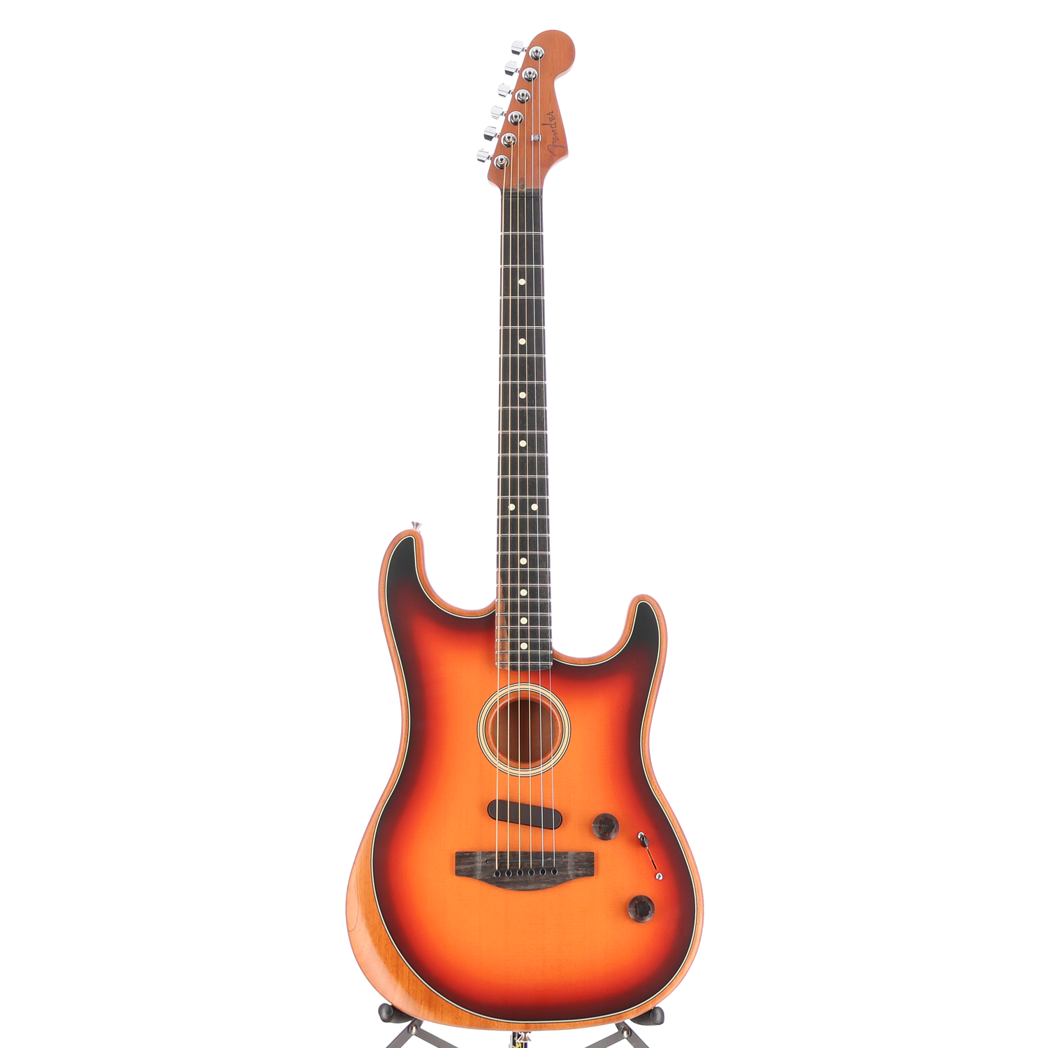 Fender American Acoustasonic Strat, Ebony Fingerboard, 3-Color Sunburst, Fully Tested (AA12) (4863A)