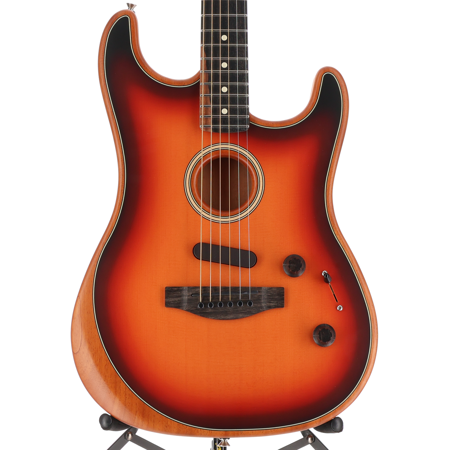 Fender American Acoustasonic Strat, Ebony Fingerboard, 3-Color Sunburst, Fully Tested (AA12) (4863A)