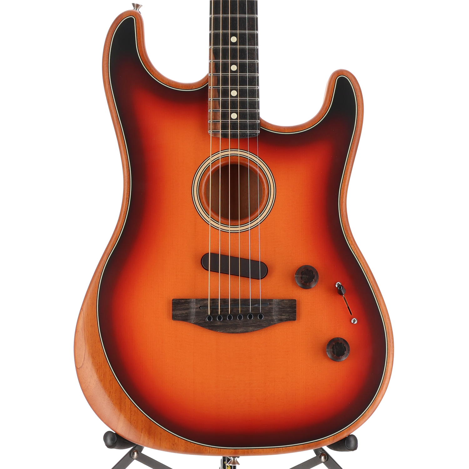 Fender American Acoustasonic Strat, Ebony Fingerboard, 3-Color Sunburst, Fully Tested (AA12) (4863A)
