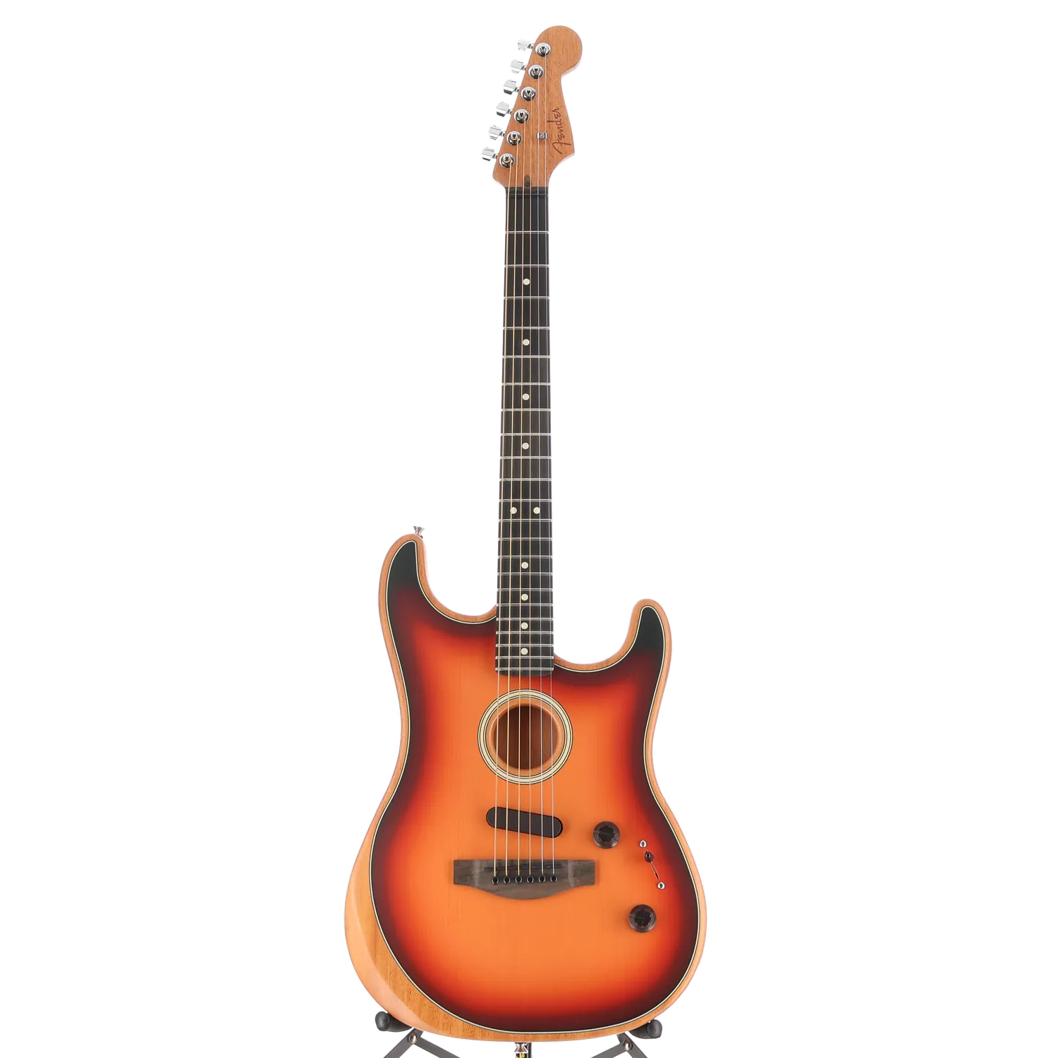 Fender American Acoustasonic Strat, Ebony Fingerboard, 3-Color Sunburst (U7) (4037A)