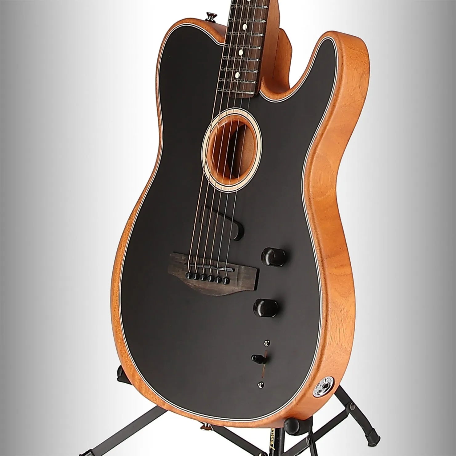 Fender American Acoustasonic Telecaster, Ebony Fingerboard, Black (Q12) (2915A)