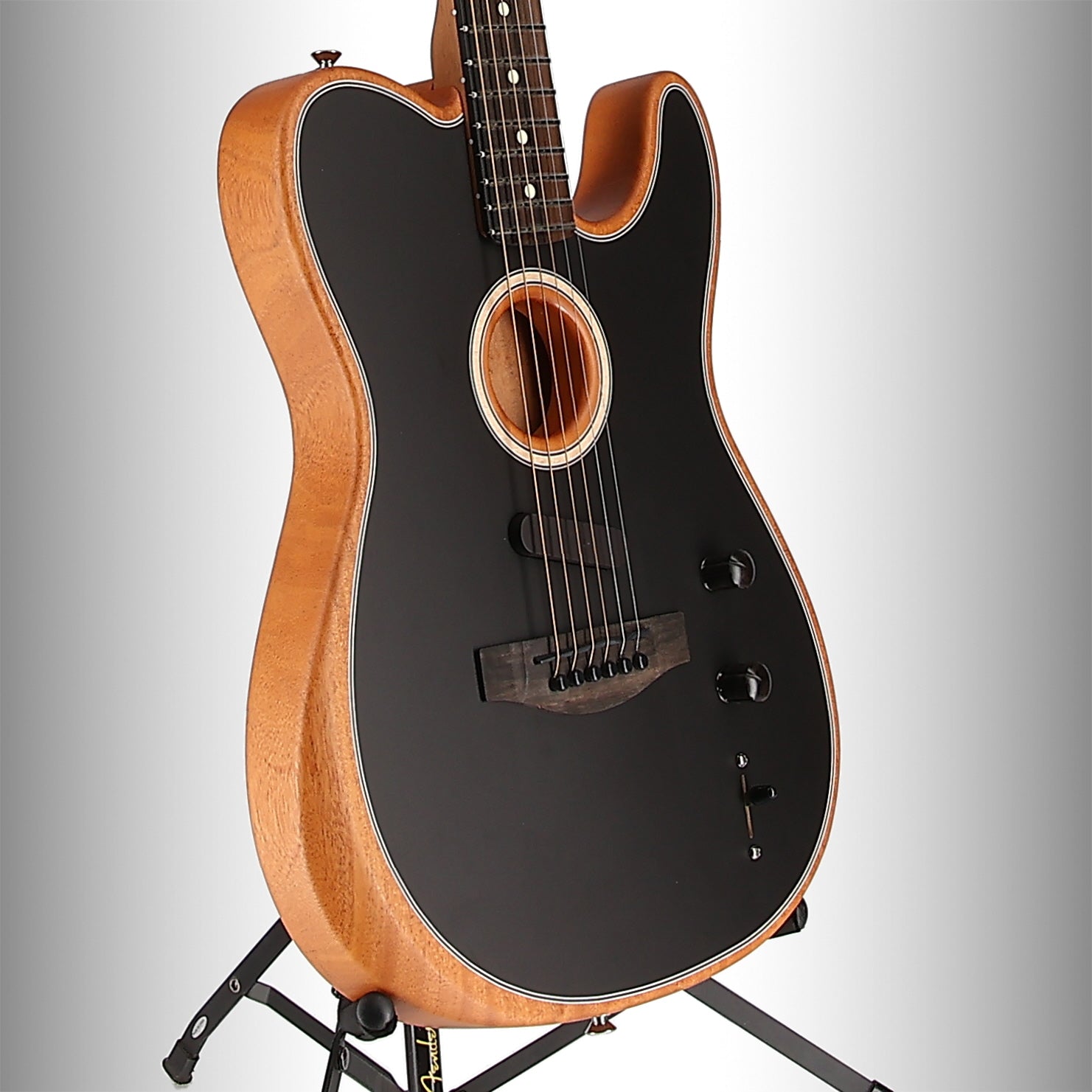 Fender American Acoustasonic Telecaster, Ebony Fingerboard, Black (Q12) (2915A)